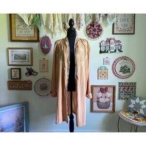 80's vintage Lacy After Noon coquette boho floral patchwork duster